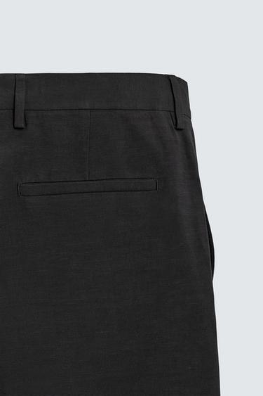 RELAXED FIT VISCOSE - LINEN SUIT TROUSERS - Black by Zara - Image 8