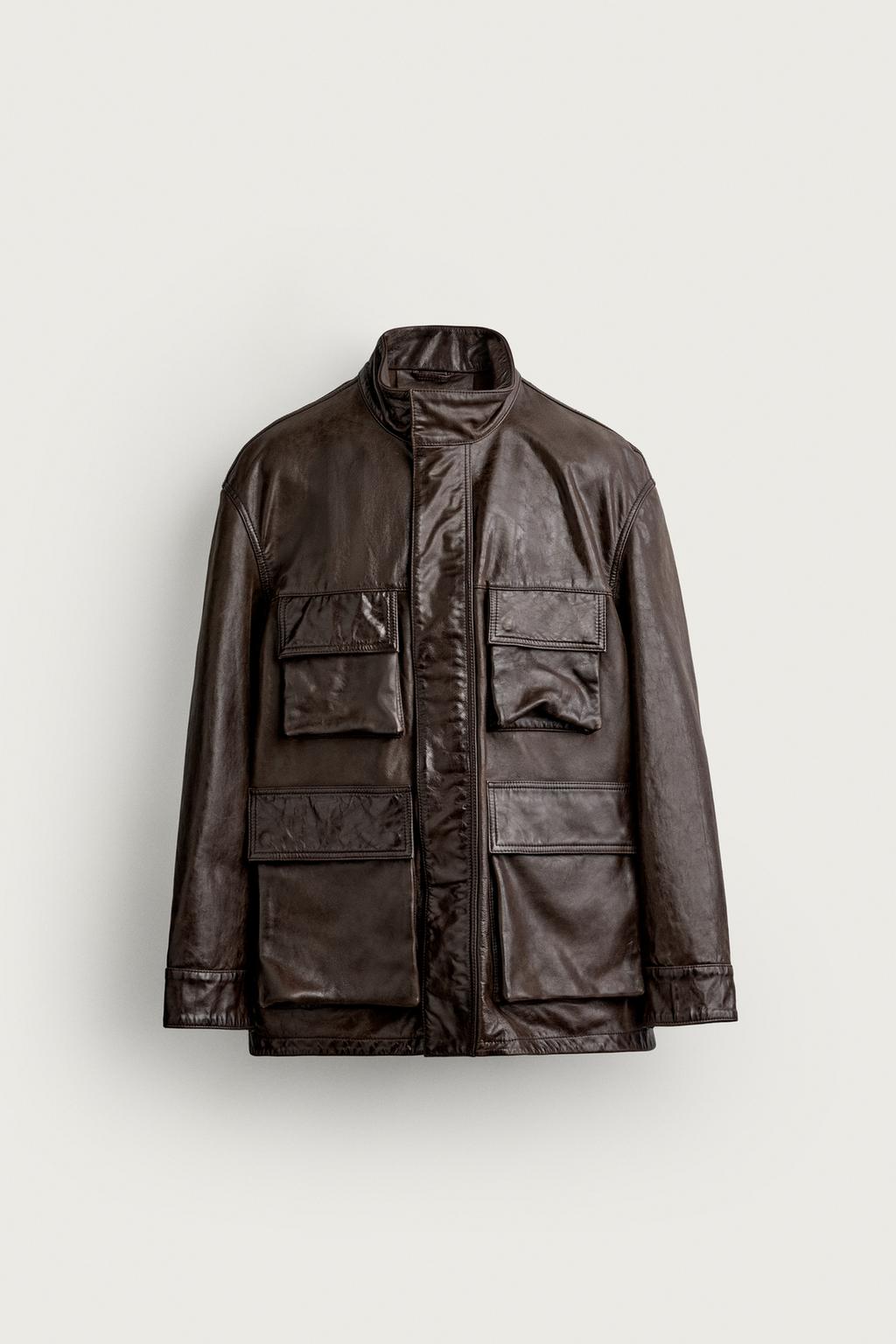 UTILITY POCKET LEATHER JACKET