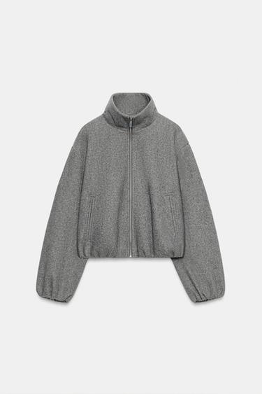 ソフトボンバージャケットグレーZaraのソフトボンバージャケット - グレー