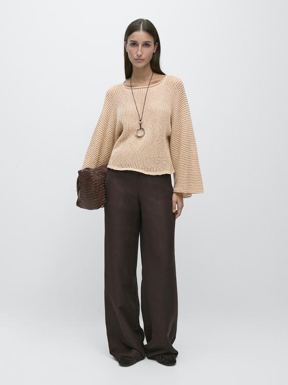 Cutwork knit sweater