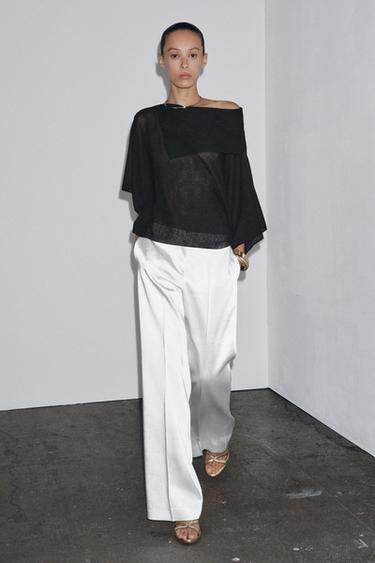Zara SMOOTH KNIT LAYER TOP - Black