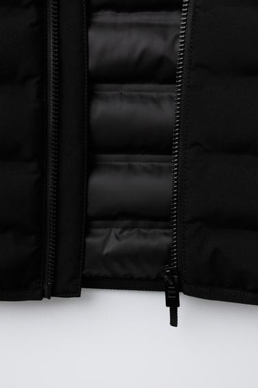 CAZADORA ACOLCHADA MANGAS NEOPRENO - Negro de Zara