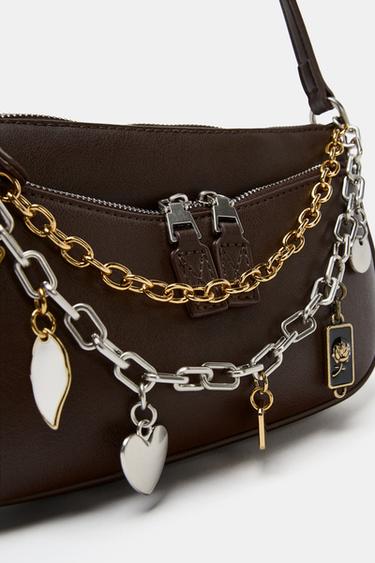 MINI CROSSBODY BAG WITH CHARM DETAIL - Brown by Zara - Image 5
