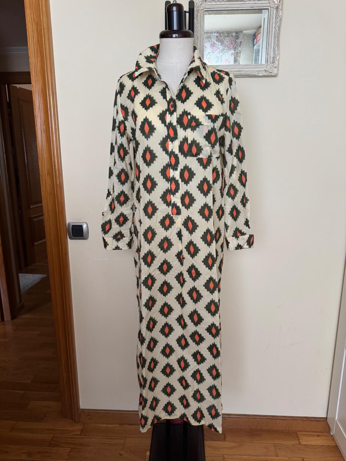 PRINTED MIDI DRESS