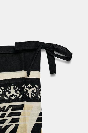 PALM TREE PRINT PAREO - Black by Zara - Image 4