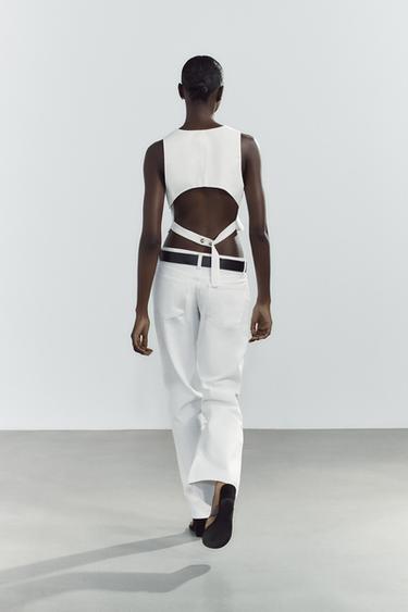 WAISTCOAT WITH CUT-OUT BACK - Ecru by Zara - Image 3