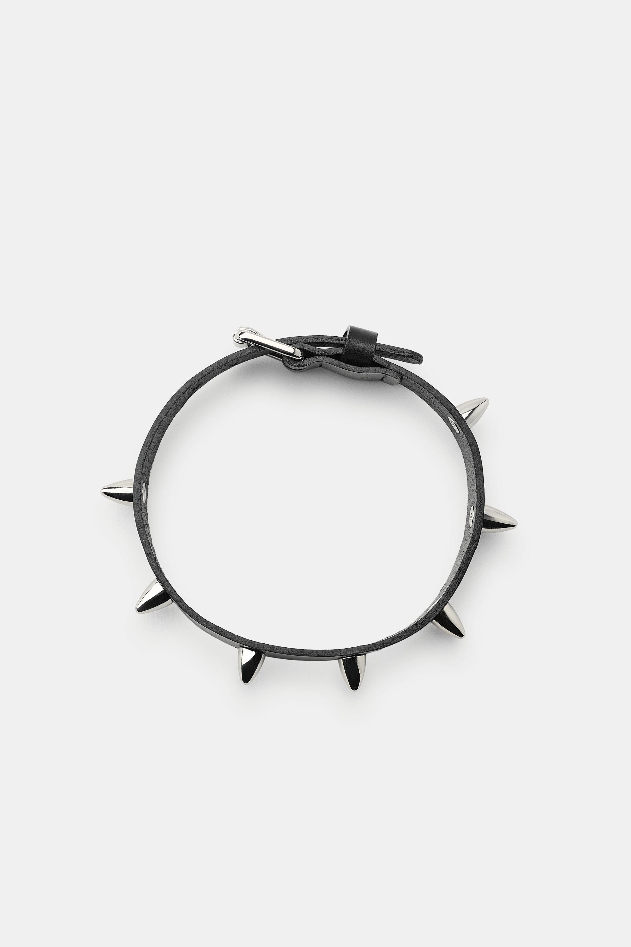 COLLIER CHOKER 100% CUIR CLOUS CATS