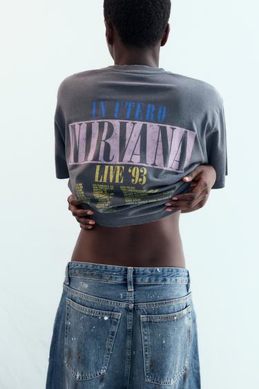 T-SHIRT EFFET DÉLAVÉ NIRVANA© - Gris anthracite de Zara - Image 2