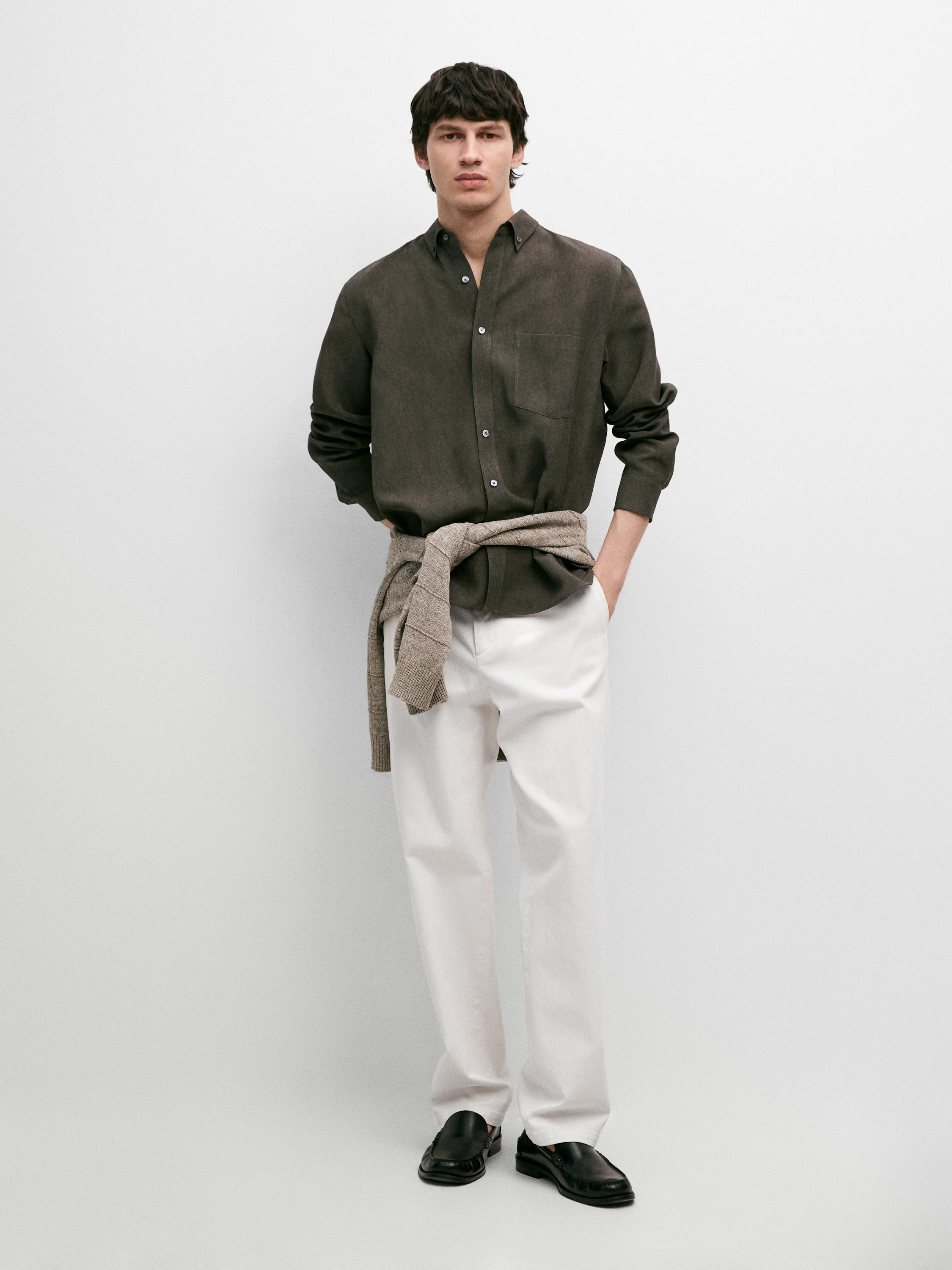 Flowing regular fit shirt with pocket