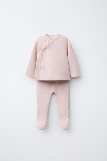 CONJUNTO DE ESTRUTURA DE T-SHIRT E POLAINAS - Rosa-pálido da Zara