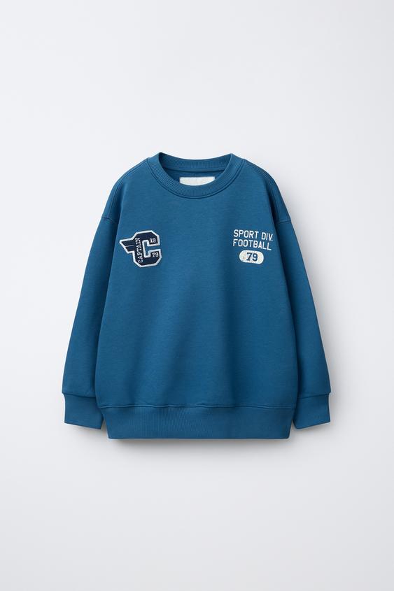 SUDADERA JOGGING TEXTO - Azulón de Zara - Imagen 0