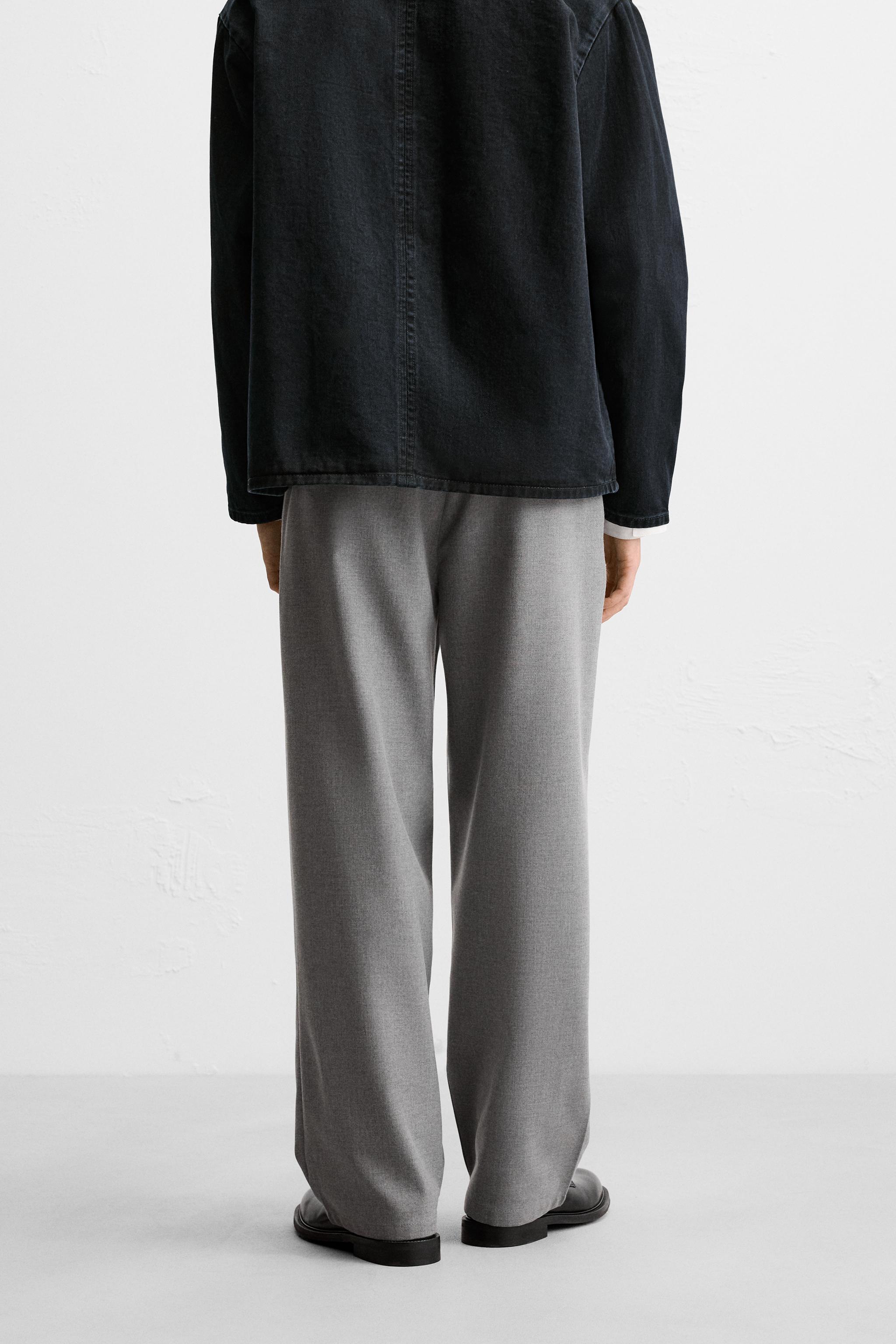 TEXTURED STRAIGHT FIT PANTS