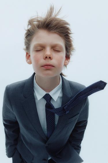 CORBATA ESTAMPADO TOPOS - Azul de Zara