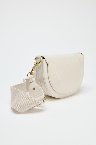 SAC BANDOULIÈRE À SURPIQÛRES CANVAS - Écru de Zara - Image 1