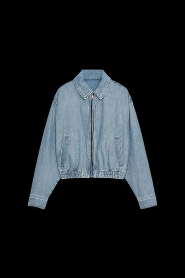 BOMBER DENIM ZW COLLECTION - Azul de Zara