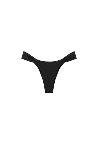 LETTUCE-EDGE BIKINI BOTTOMS - Black by Zara