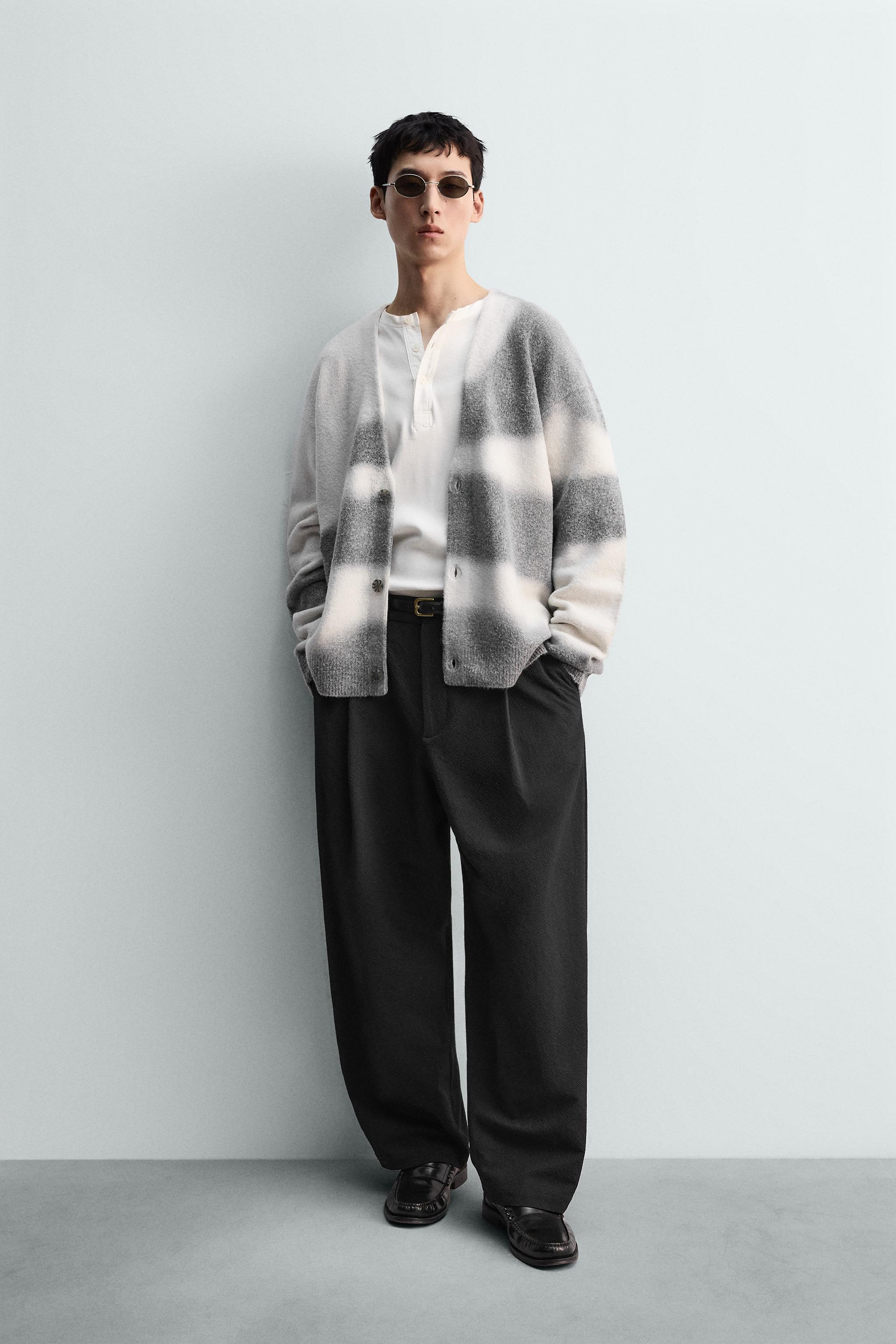 SPRAY PRINT CARDIGAN - Oyster-white | ZARA Singapore