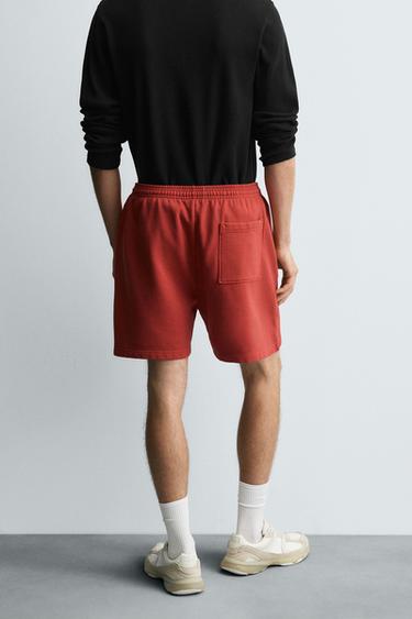 WASHED JOGGER BERMUDA SHORTS - Red by Zara - Image 2