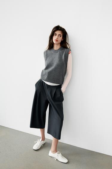 RIB KNIT VEST - Mid-grey by Zara