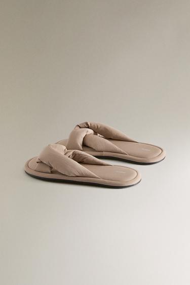 MULE SLIPPERS WITH KNOT - Taupe Grey by Zara - Image 3