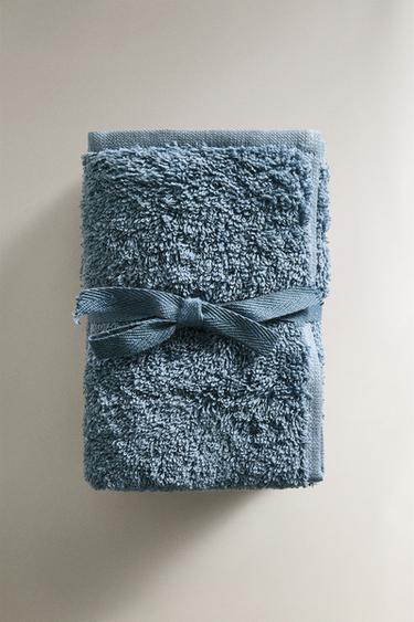 PACK OF COTTON HAND TOWELS (PACK OF 3) - Mid-blue by Zara