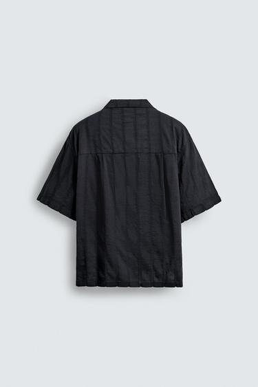 STRIPED JACQUARD SHIRT - Blue by Zara - Image 6