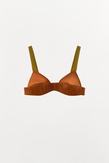 CONTRAST TRIANGLE BRA - Orange by Zara - Image 2