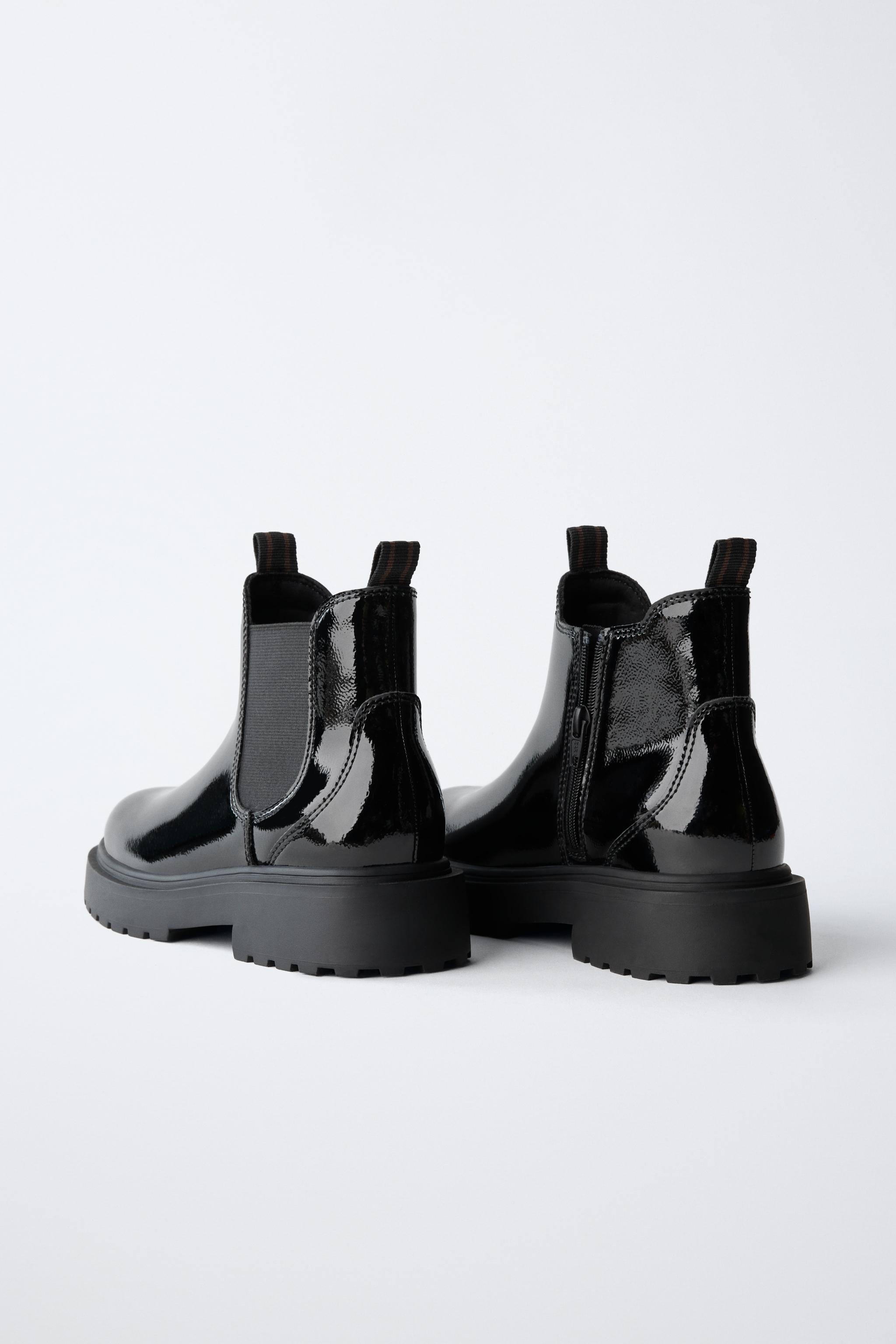 PATENT ANKLE BOOTS