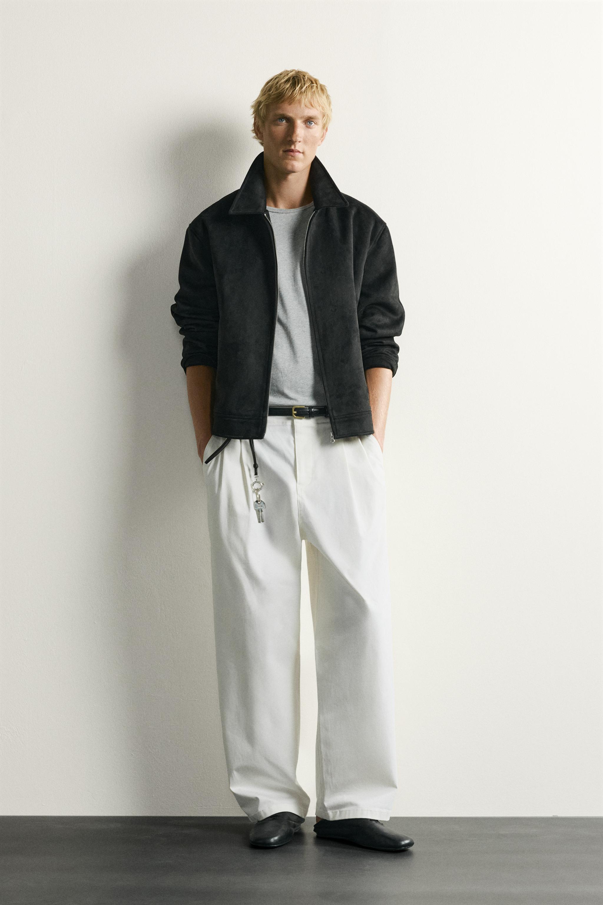Мужские куртки Zara FAUX SUEDE REGULAR FIT JACKET