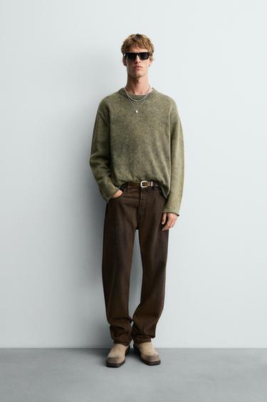 WASHED COTTON SWEATER - washed green by Zara