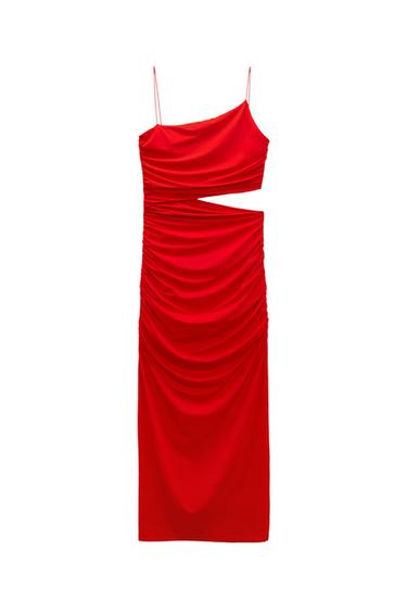 ASYMMETRIC DRESS WITH GATHERING
