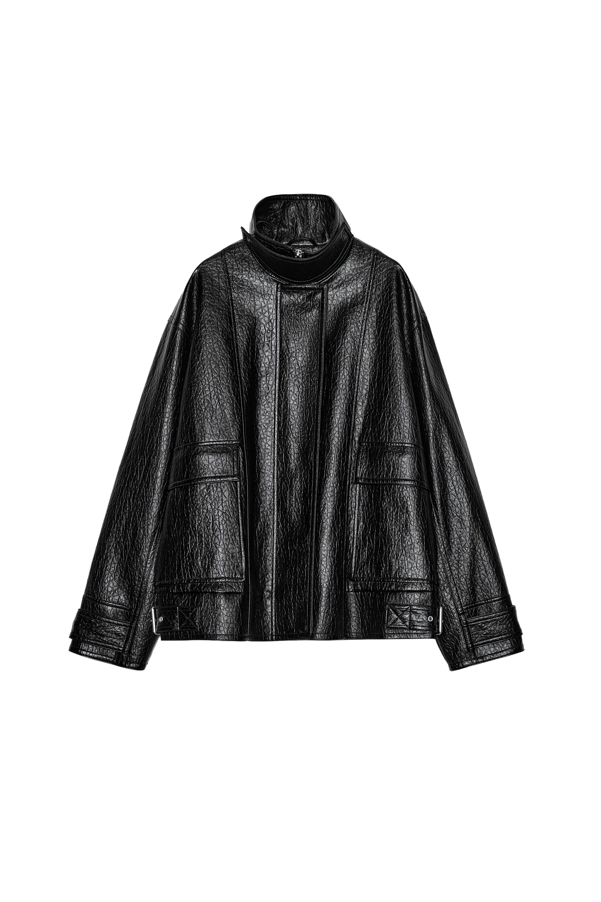 OVERSIZE LEATHER EFFECT JACKET ZW COLLECTION