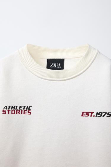 SWEAT À BANDES AVEC INSCRIPTION - Blanc de Zara - Image 2