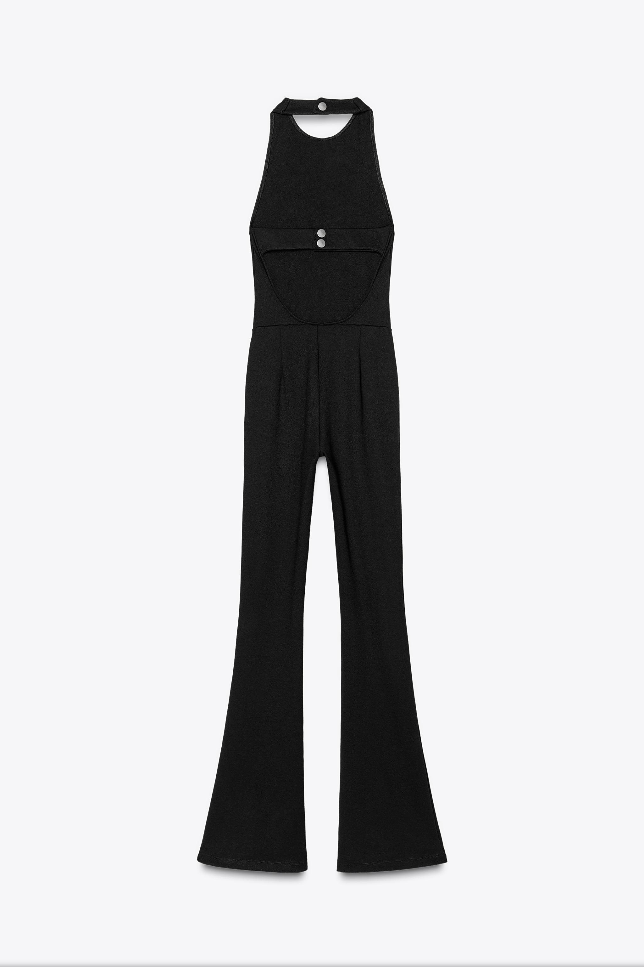 HALTER FLARE STRETCH JUMPSUIT - Black | ZARA United States