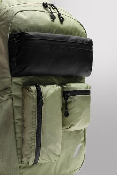 MULTI-POCKET SPORTS BACKPACK - Khaki Green by Zara - Image 6