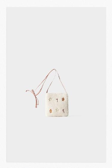 РІЗДВЯНА СУМКА ЧЕРЕЗ ПЛЕЧЕ ЗІ ШТУЧНОЮ ОВЧИНОЮ - Білий екрю Zara