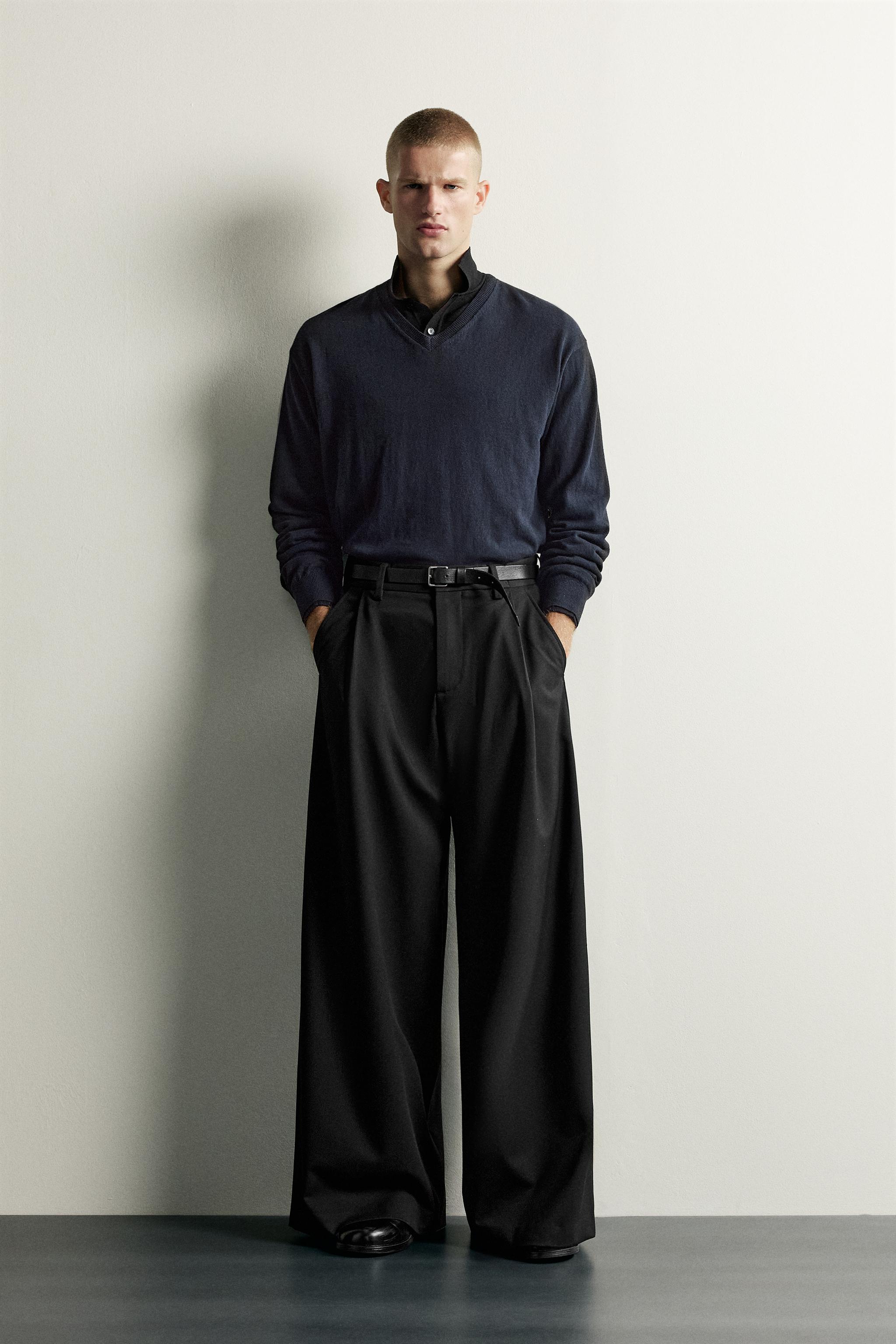 WIDE-FIT PLEATED PANTS - thumbnail 7