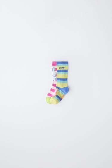 Zara TWO-PACK OF MIFFY™ MERCIS BV © STRIPED LONG SOCKS - Multicolored