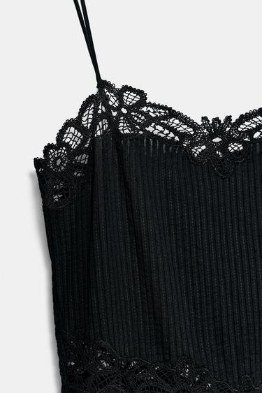 ZW COLLECTION LACE MIDI DRESS - Black by Zara - Image 8