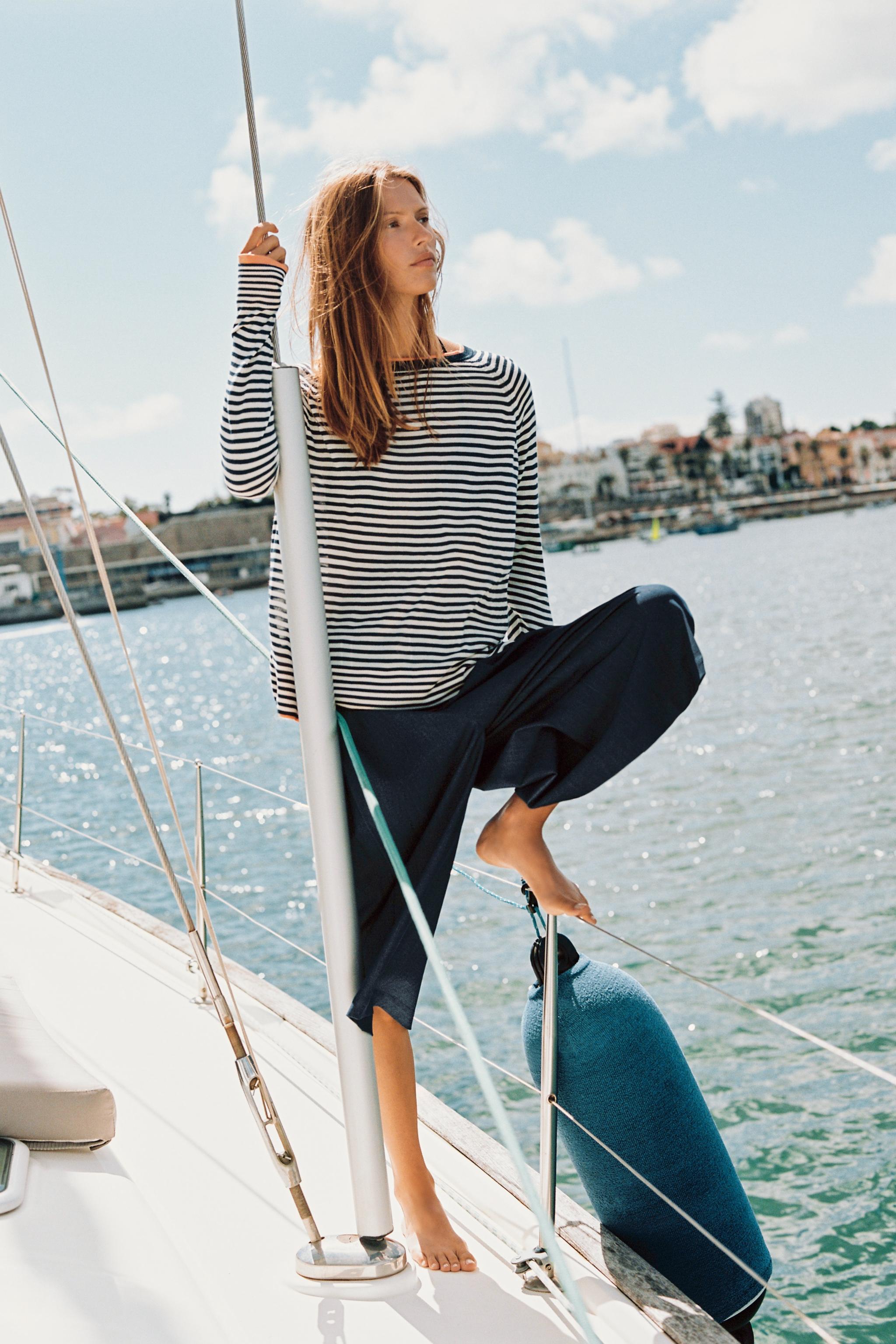 DOUBLE KNIT JUMPER — striped