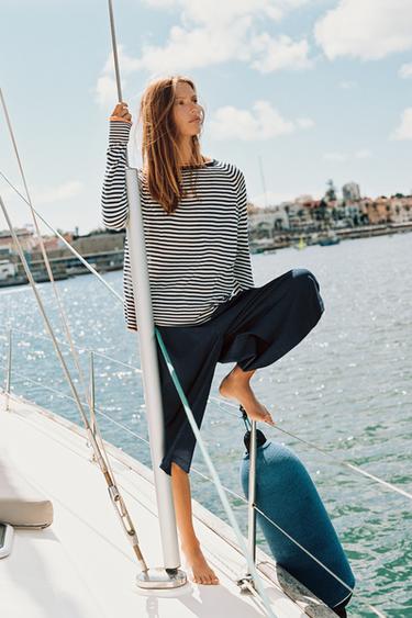 DUBBELE TRICOT TRUI - gestreept van Zara