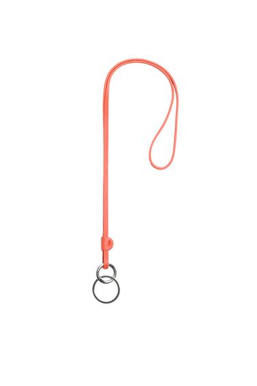 Zara LEATHER CHARM KEYCHAIN - Red