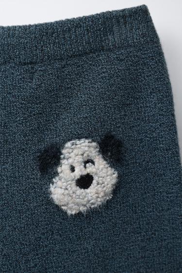 EMBROIDERED DOG KNIT TROUSERS - Deep blue by Zara - Image 3