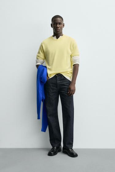 CAMISETA PUNTO RELAXED FIT - Amarillo de Zara - Imagen 0
