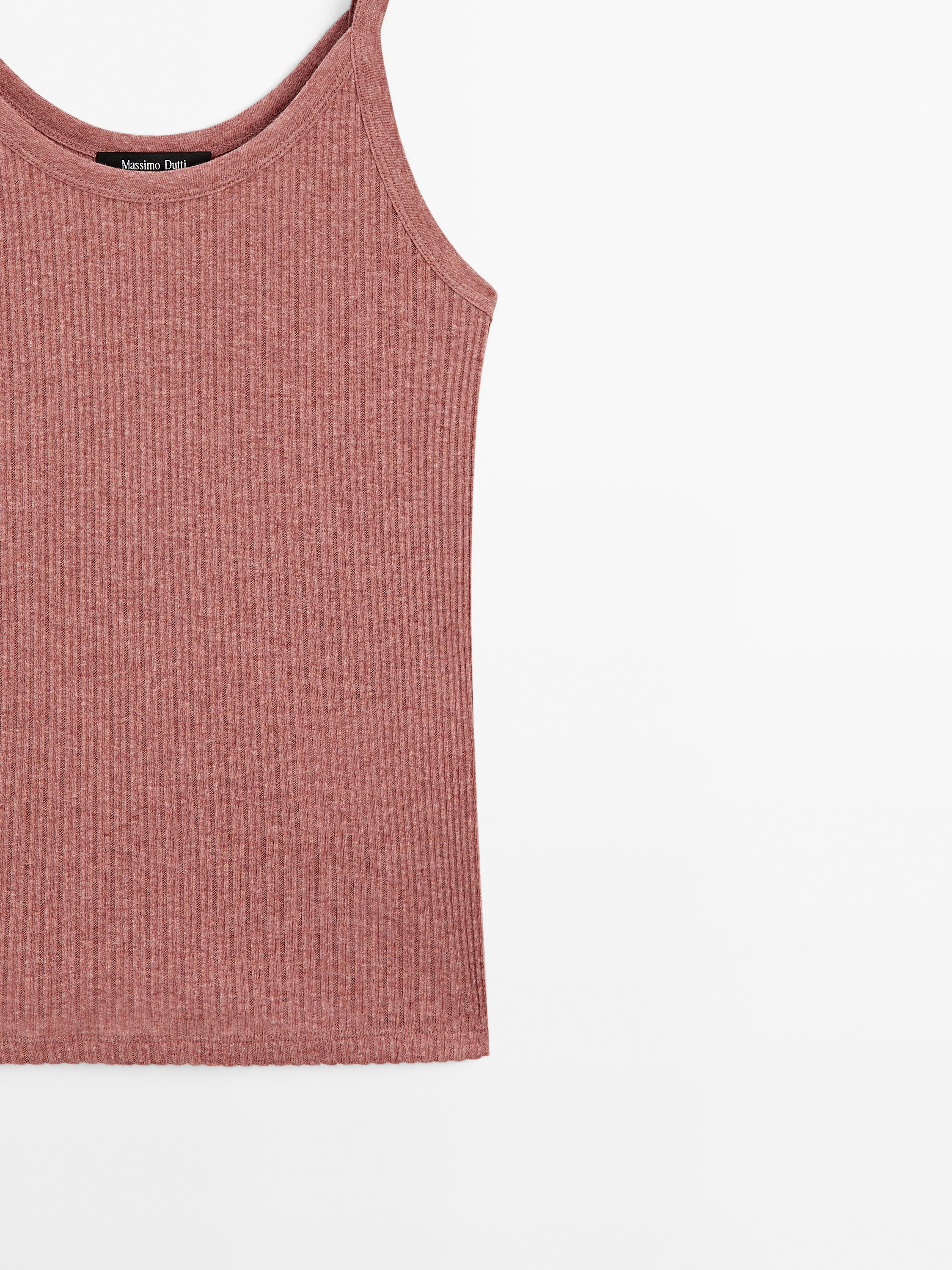 100% cotton marl strappy top