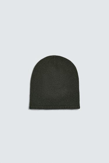 GORRO TEJIDO 100% CASHMERE - Botella oscuro de Zara