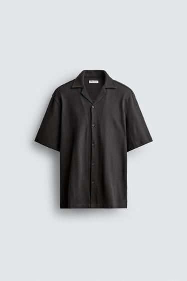 TEXTURED REGULAR FIT SHIRT - Charcoal by Zara