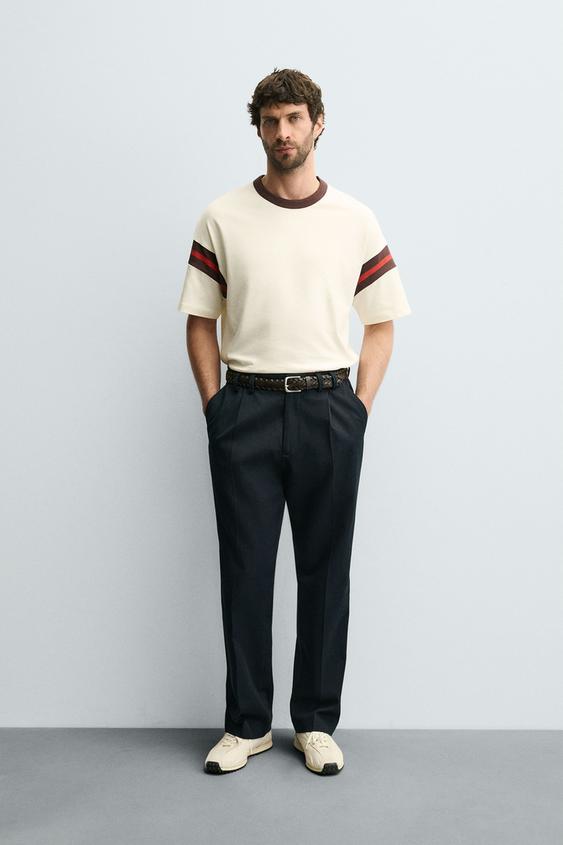 RIBBED STRIPE T-SHIRT