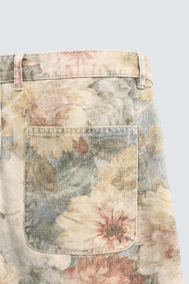FADED FLORAL PRINT RELAXED FIT BERMUDA SHORTS - Multicoloured by Zara - Image 9
