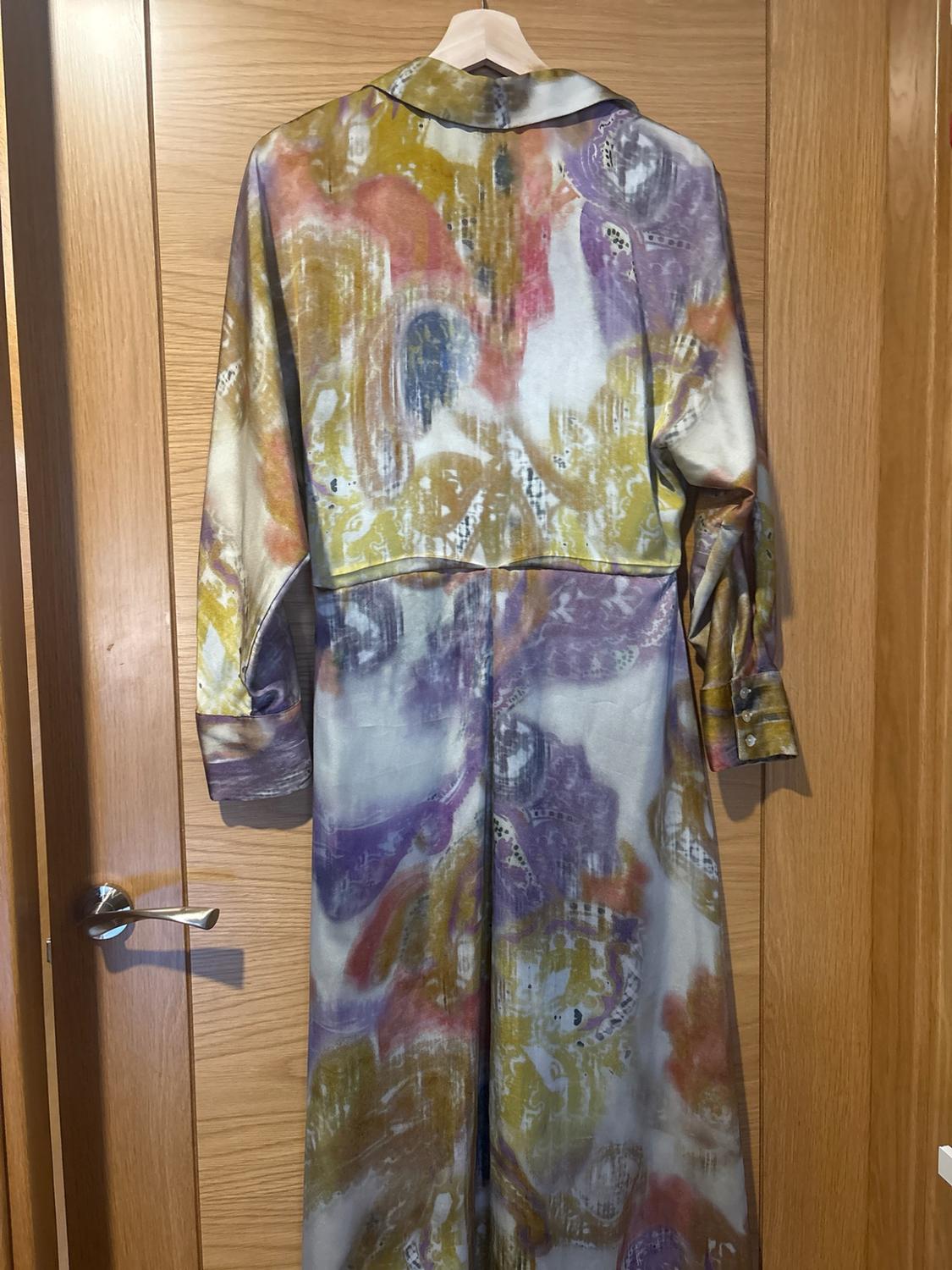 FADED PRINT SATIN DRESS - Image 2